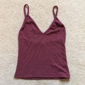 Brandy Melville burgundy crop tank (One Size)
